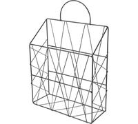 ifundom Porte-Journaux Mural en Fil Métallique Noir Étagère Murale Suspendue Compacte Organisateur Résistant à L’Usure pour Maison et Bureau Rangement Pratique pour Magazines Livres