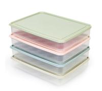 ifundom Porte-œufs en Plastique Transparent Rose 24 Compartiments en Grille, Protection les Chocs, Boîte de Rangement pour Réfrigérateur Pratique et Solide
