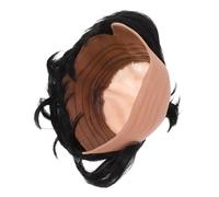 ifundom Postiche Chauve Samouraï Homme en Fibre Haute Température Noire, Accessoire Cosplay Amusant et Sûr pour Fêtes et Présents Originaux
