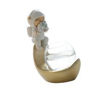 ifundom Pot de Fleurs Hydroponique Astronaute Verre avec LED Lune Décoration de Bureau Nordique pour Intérieur Vase Décoratif Modulable et Aquarium Miniature