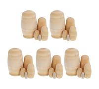 ifundom Poupées Russes en Bois Vierges à Peindre Soi-même, Kit Créatif 5 Couches Emboîtables, Poupées Gigognes Non Finies pour Loisirs Artistiques et Décoration Intérieure, Jouets