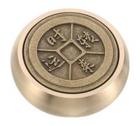 ifundom Presse-Papier Lourd Rond en Laiton Massif, Accessoire de Calligraphie Chinoise, Presse-Papier Décoratif pour Bureau et Maison, Objet de Décoration Artistique, Porte-Papier Plat