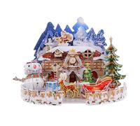 ifundom Puzzle 3D Maison de Noël à Monter de Construction Créatif en Blocs Modèle DIY Garçon et Filles 368 Pièces Décoration Festive pour Noël et Activité Familiale