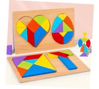 ifundom Puzzle Éducatif Tangram Forme de Cœur et Œuf Créatif DIY pour Apprentissage Précoce Stimule Imagination et Coordination Main-œil pour Garçon Fille Garçons Filles Dès Ans