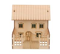 ifundom Puzzle Maison 3D en Bois, Kit de Construction de Chalet de Campagne Miniature, Maison Diorama en Bois sans Outils, Modèle de Cabane en Rondins Compacte pour Décoration Intérieure