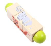 ifundom Puzzle Rotatif en Bois pour Garçon et Filles - Grosse Taille Écureuil 3D en Hêtre - Jeu Éducatif de Construction 4 Motifs et 3 Blocs - D’éveil Logique et Cognitif Garçon Fille