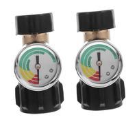 ifundom Raccord De Robinet Bouteille De Gaz en Laiton avec Manomètre Précis pour Camping Et Barbecue, Adaptateur Pol Compatible Propane Qcc1, Indicateur De Niveau De Réservoir Propane, Lot 2 Pièces