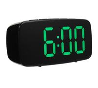 ifundom Réveil Numérique LED de Bureau Noir, Style Moderne Minimal | Affichage Vert, Surface Miroir Lisse, Fonctionne 3 Piles Aaa, pour Chambre, Salon, Garçon Fille et Dormeurs
