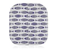 ifundom Rideau de Porte de Remplacement Anti-projection de Litière Motif Petit Poisson en Coton et Lin pour Bac à Litière Autonettoyant Accessoire pour Maison de Toilette Chat Automatique