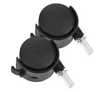 ifundom Roulettes Pivotantes Noires Remplacement Pratique 2pcs Installation Facile Rotation en Plastique et Fer pour Étendoir à Linge Frein pour Chariot à Vêtements