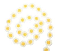 ifundom Ruban de Dentelle Brodé Marguerite Jaune 3,5 Cm X 13,7 M, Bordure Fleurie pour Couture Diy, Garniture Artisanale Décorative, Matériel Loisirs Créatifs pour Robe, Accessoires