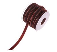 ifundom Ruban Velours Uni 1 CM X 183 M Couleur Café Ruban Floqué Non Extensible pour Accessoires de Couture Emballage Présent et Loisirs Créatifs DIY