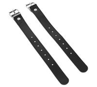 ifundom Sangles Réglables en Cuir Noir pour Panier de Vélo Garçon et Filles - 1 Paire de Ceintures Détachables Résistantes et Pratiques, Accessoires Panier Vélo pour Fixation Guidon