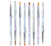 ifundom Set de 8 Pinceaux pour Nail Art en Nylon et Acrylique, pour Dessin Fin et Tracé de Lignes, pour Manucure Personnelle et Salon de Beauté