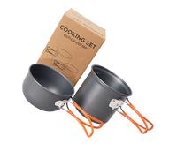 ifundom Set de Casseroles de Camping Portable Batterie de Cuisine Extérieure Multifonction pour Randonnée Pique- et Camping avec Poignée Antidérapante