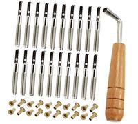 ifundom Set De Tiges De Fixation Pour Cordes De Lyre Harp Bois Et Métal Avec Rivets Et Clé Accessoires De Remplacement Durables Pour Harpe Lyre Professionnelle