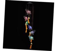 ifundom Solar Powered Elephant Wind Chime Light with Bell LED Hanging Outdoor Garden and Courtyard Decor