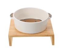 ifundom Support Bois pour Gamelle de Chien et Chat Gamelles Céramique Surélevées Assiettes Antidérapantes pour Nourriture et Eau