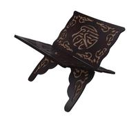 ifundom Support de Livres en Bois Pliable Sculpté pour Coran et Livres Religieux Pupitre de Prière Réglable pour Lecture Confortable Étagère Décorative Marron Adaptée au Ramadan et