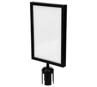 ifundom Support de Panneau Double Face A4 Noir en Métal, Cadre Portrait pour Barrières de File D’Attente, Compatible Ceinture Rétractable, Utilisation en Contrôle de Foule et Espaces