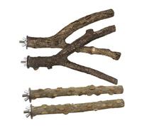 ifundom Support Perchoir Bois pour Perroquet Rack de Jeu et Entraînement et Café Accessoires Naturels pour Perchoirs de Cage Aire de Jeux pour Oiseaux pour Exercices et Coordination