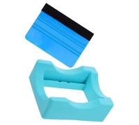 ifundom Support Tasse en Silicone Antidérapant Petit Format avec Raclette Feutre Intégrée, Berceau à Gobelet Bleu Lac, Accessoire Maison pour Personnalisation et Bricolage, Lot 2 Pièces