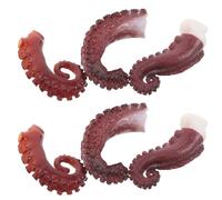 ifundom Tentacules de Pieuvre en Silicone Lot de 6, Modèle Factice Réaliste Tentacules de Calamar Grillés, Décoration Culinaire pour Fêtes et Restaurants