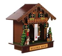 ifundom Thermomètre Analogique Extérieur Mural Décoratif avec Hygromètre Intégré, Baromètre Extérieur Précis pour Maison et Jardin, Design Compact et Fonctionnel