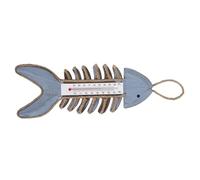 ifundom Thermomètre Mural Décoratif D’arêtes de Poisson, Instrument de Mesure Climatique Suspendu, Jauge Murale de Bureau, pour Intérieur et Extérieur, Décoration Jardin et Terrasse