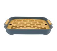 ifundom Toilettes pour Lapins et Hamsters en Plastique Anti-Renversement, Bac à Litière Rectangulaire Bleu Océan, Équipement de Nettoyage pour Petites Cages, pour Cage à Lapins et