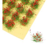 ifundom Touffe D’Herbe Artificielle Miniature Rouge 8 MM pour Décor de Maquettes de Train Ornement de Paysage Végétal Statique Grappe de Plantes Fausses pour Modélisme et Diorama