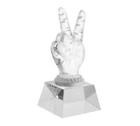 ifundom Trophée Cristal Transparent Élégant Décoratif Forme de Main Accessoire de Récompense Précis et Raffiné pour Adultes