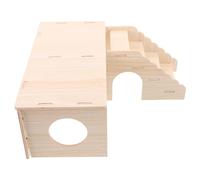 ifundom Tunnel en Bois pour Hamster avec Cachette Sécurisée et Échelle d'escalade, Accessoire Multi-Chambres pour Enrichir L'habitat Intérieur des Petits Animaux