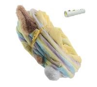 ifundom Tunnel Pliable pour Chats D’intérieur à 2 Trous avec Papier Froissé Interactif et Balle en Peluche - Tunnel Droit pour Chatons, Grotte Refuge Ludique et Stimulant pour Animaux