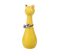 ifundom Urne Funéraire en Céramique pour Chat Jaune Couvercle Sécurisé Petite Boîte à Urnes Décorative pour Cendres D’Animaux de Compagnie Compacte pour Crémation de Chiens et Chats