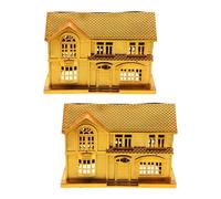 ifundom Villa Dorée de Luxe 2 Pièces Kit de Culte des Ancêtres en Plastique Maison Sacrificielle Traditionnelle Chinoise pour Offrandes et Bénédictions Rituelles Lors du Festival