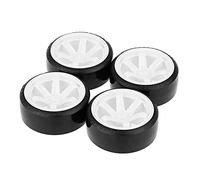 iFutniew 4 PièCes Drift Car Tire Roue Jante Dur Roue Pneu pour 1/10 Drifting RC Voiture Blanc