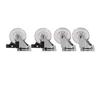 iFutniew 4 x Heavy Duty 75mm Roulette Pivotante Chariot À Roues Roulette de Meuble Avec Freins - Capacité de Charge 100 Kg Par Roue (Ensemble de 2 x Pivotants et 2 x Freinés)