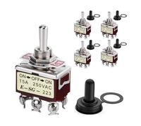 iFutniew 5 Pièces Interrupteur à Bascule Momentané 12 V DC 3 Positions 30 A DPDT (ON)-Off-(ON) Interrupteur à Bascule de Voiture 6 Broches avec Couvercle pour Bateau de Voiture