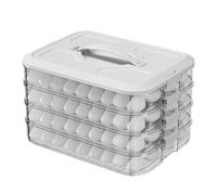 iFutniew Boîte à raviolis 4 étages - Passe au congélateur - Récipient de rangement pour aliments et biscuits - Avec couvercle