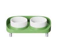 iFutniew Bol Surélevé Incliné pour, Gamelle Ergonomique sans Stress pour Animaux de Compagnie, Surélevés pour avec Support Antidérapant Vert