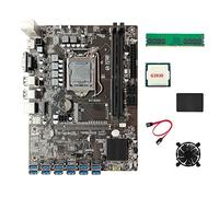 iFutniew Carte mère B250C BTC Miner + processeur G3930 + DDR4 4 Go 2666 MHz RAM + SSD 128 G + ventilateur + câble SATA 12XPCIE vers USB 3.0 fente pour carte graphique