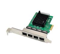 iFutniew Carte RéSeau PCIE PCI-E X1 Adaptateur de Carte RéSeau Serveur Gigabit Ethernet 4 Ports pour Routeur Souple Love Fast Sea Spider ROS