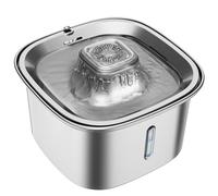 iFutniew d'eau pour Chat en Acier Inoxydable, pour Animaux de Compagnie de 101 Oz/3 L, Distributeur Automatique d'eau pour Chien avec Filtration Multiple, Silencieuse