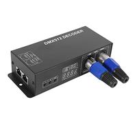 iFutniew Dmx 512 Décodeur d'affichage numérique, pilote de gradation DMX512 Contrôleur pour bande lumineuse LED RGBW Rj45 Connexion DC 12-24 V 20 A (4 canaux)
