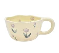iFutniew Élégante tasse à café en céramique florale avec décorations florales, 250 ml, verres printaniers pour décoration d'intérieur, facile à utiliser, B