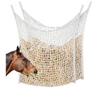 iFutniew Filet à Foin à Alimentation Lente Mangeoire à Foin Sac à Foin Filet à Foin pour Cheval Sac à Foin pour Cheval Chèvre Fournitures d'alimentation pour, 2 Pièces, Blanc