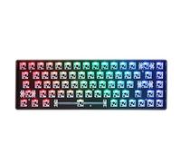 iFutniew GKS68 Kit de clavier mécanique portable RVB remplaçable à chaud avec câble filaire 68 touches et tige remplaçable à chaud, C