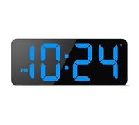 iFutniew Horloge Murale Numérique LED avec Grands Chiffres D'Affichage, Gradation Automatique, Format 12/24 Heures, Petite Horloge Murale Silencieuse Électrique Moderne