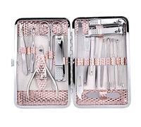 iFutniew Kit de manucure et pédicure 18 pièces avec étui de voyage luxueux